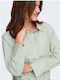 Long Sleeve Women's Shirt Green Striped