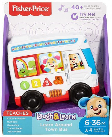 Fisher Price Vehicul Laugh and Learn Bus cu Muzică Lumină și Sunete pentru 6+ Luni
