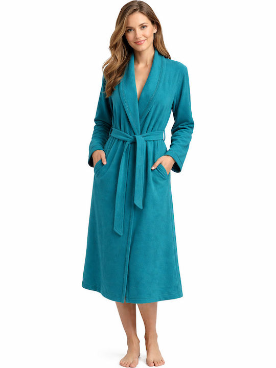 Relax Lingerie Rochie de Casă de Iarnă pentru Femei Petrol