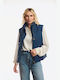 Long Women's Sleeveless Jacket for Winter Blue