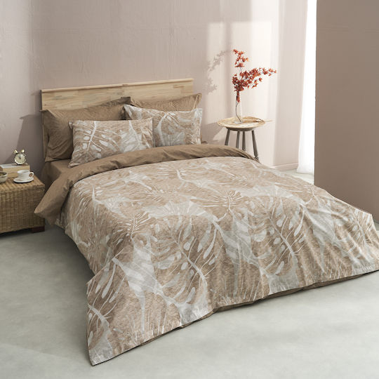 Charalambidis Textiles Όαση Σετ Σεντόνια Υπέρδιπλα 220x260εκ. Μπεζ (4τμχ)