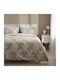 Charalambidis Textiles Lace Set Bed Sheets Super-Double 220x260cm Beige 4 Pieces