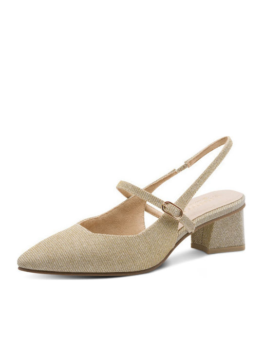 Leder Spitze Zehe Gold Pumps