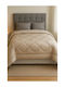 Single Quilt with Microfiber Filling 160x240cm Stripe Beige