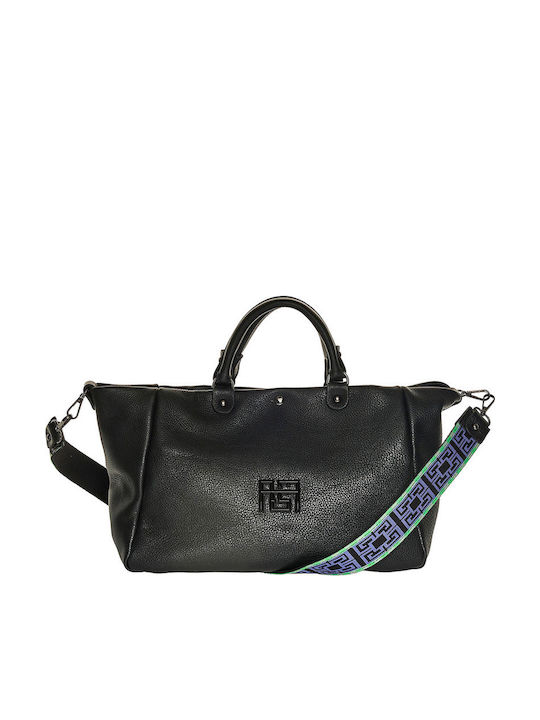 Ames Iris Leather Women's Tote Handbag Black