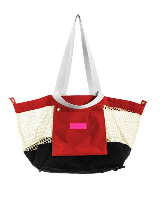 Mod Wave Movement Stoff Damen Handtasche Schulter Rote