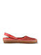Leather Women's Ballerina Shoes In Red Colour