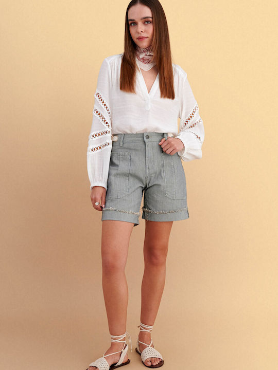 Pantaloni Scurți Denim Albaștri Pentru Femei