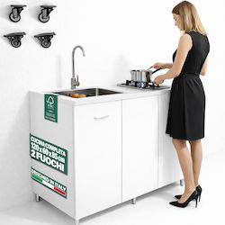 Shally Dogan Πολυκουζινάκι με Αριστερή Γούρνα 120x60x85cm Λευκό