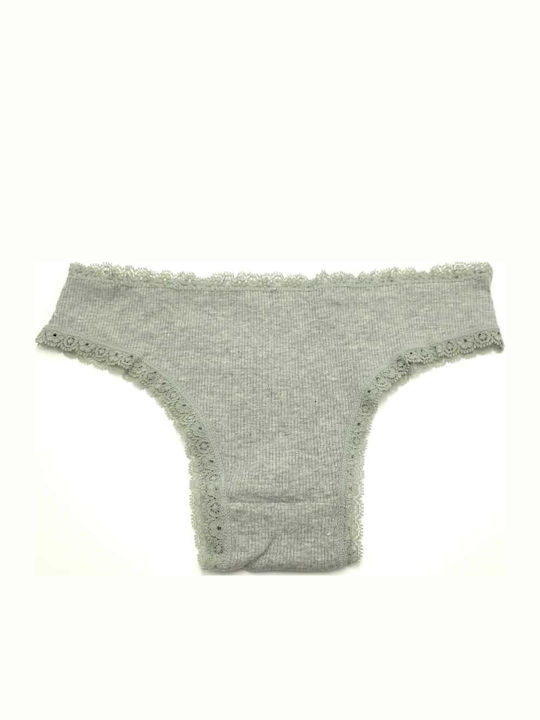 Hand's Foner Cotton Women's Brazil with Lace Gray
