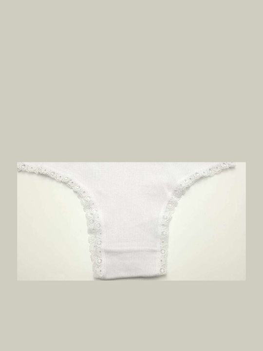 Hand's Foner Cotton Women's Brazil with Lace White