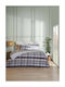Aigaion Cotton Duvet Cover Set 170x250cm Single With Pillowcase Paradise Plaid Brown
