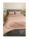 Duvet Cover Single 160x220 Stripe Salmon