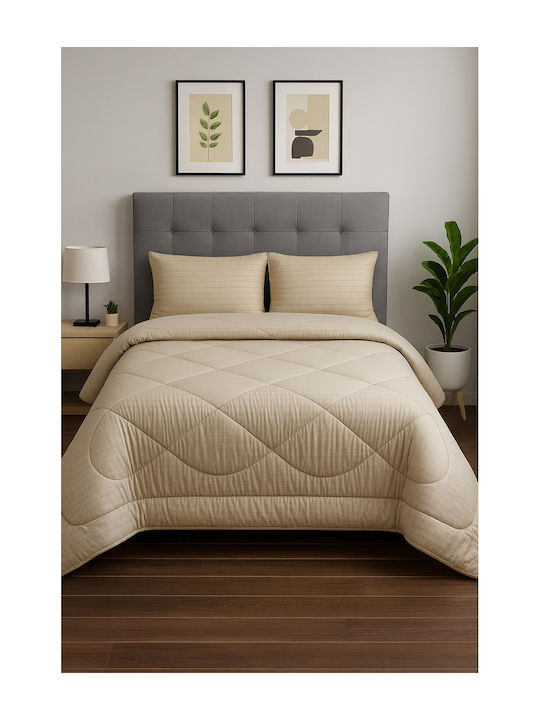 Плик За Завивка Единичен 160x220 Stripe Бежов