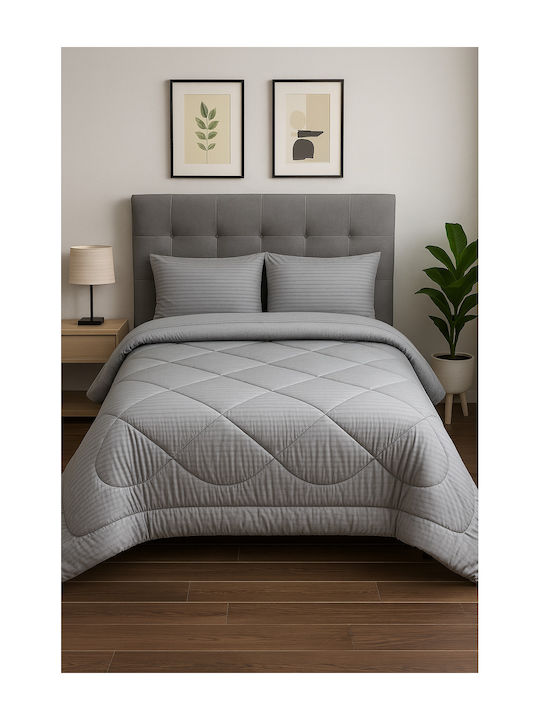 Плик За Завивка Единичен 160x220 Stripe Сив