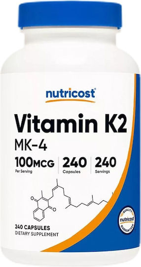 Nutricost Vitamin K2 Mk-4 Βιταμίνη για την Υγεία των Οστών 240 κάψουλες