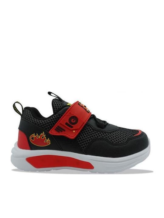Παιδικά Sneakers με Σκρατς & Φωτάκια Μαύρα