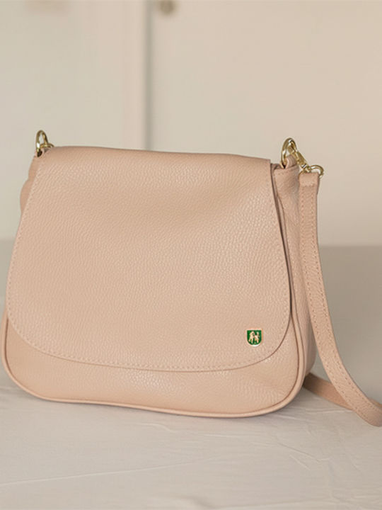 Damentasche Aus Leder Flap Tasche Beige