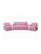 Living Room Elastic Covers Set Pink 3 Pieces