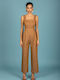 Women's Denim One-piece Jumpsuit Chocolate