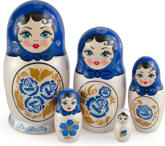 Azhna Decorative Porcelain Doll Made of Wood 10.5cm
