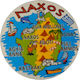 Glass Magnet 34mm Map of Naxos