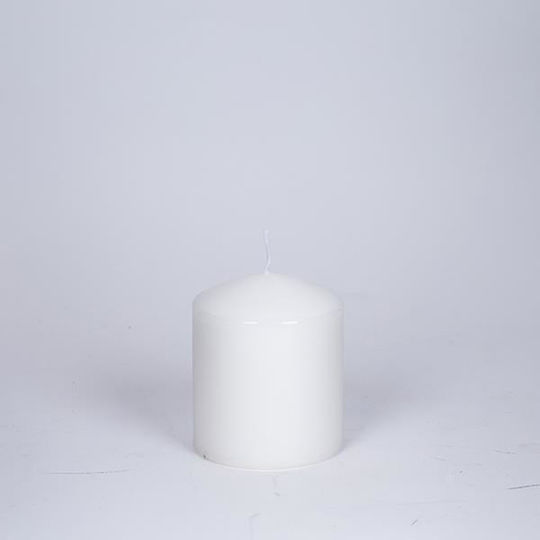 Decorative White Candle 7x8cm