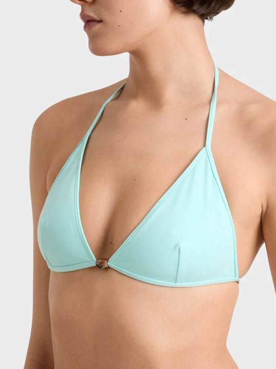 Top Triunghi De Bikini Cu Burete Albastru Deschis