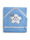 Baby Bath Towel Bathrobe Hooded Baby Star Blue 75x75cm