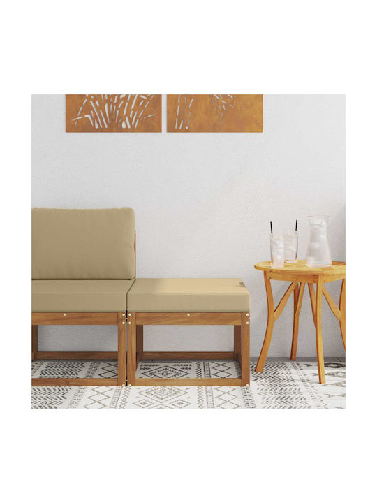 Wooden Cube Garden Stool with Cushion Natural 5...