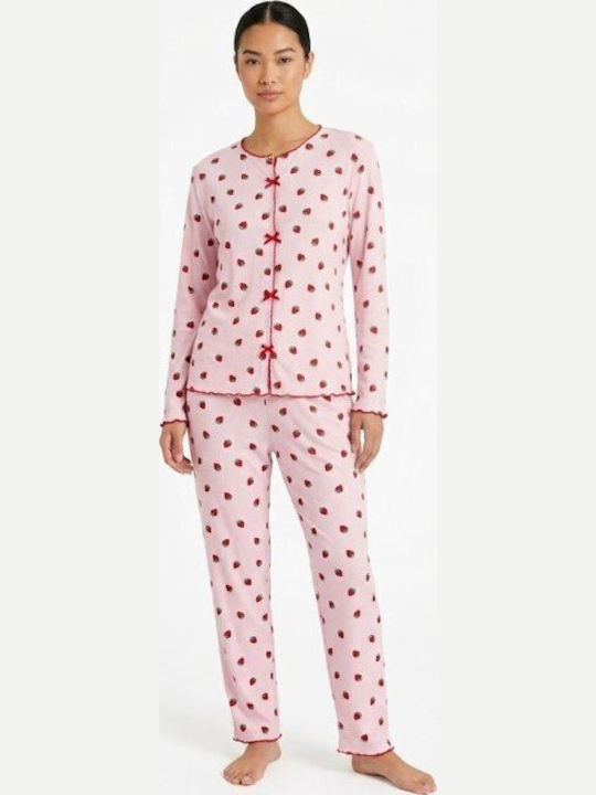 Soccus Set De Pijamale Dama De Iarnă Din Bumbac Roz