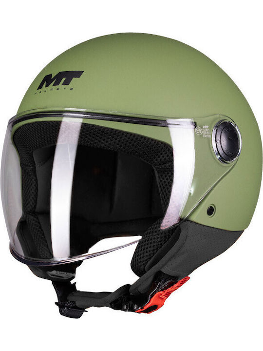 MT Street S Pure A6 Khaki Matte Motorcycle Helmet Jet ECE 22.06 950gr