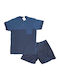 Snelly Sommer Herrenpyjama Blau