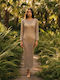 Modern Ocean Women's Maxi Beach Dress Gold Gold