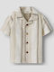 Kids Striped Short-Sleeved Shirt Coconut Milk