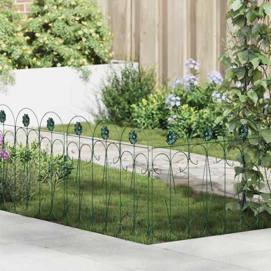 vidaXL Gartenhecke Aus Metallischer Gartenhecke In Grüne Farbe 3,05m x 55,5cm 5Stücke