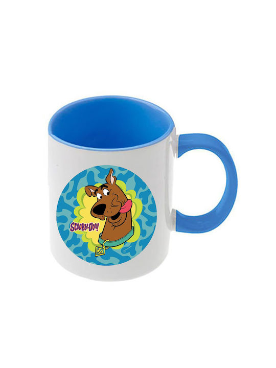 Scooby Doo Mug Blue Handle Interior