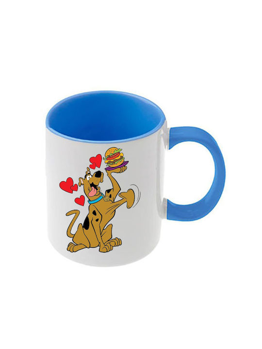 Scooby Doo Mug Blue Handle Interior
