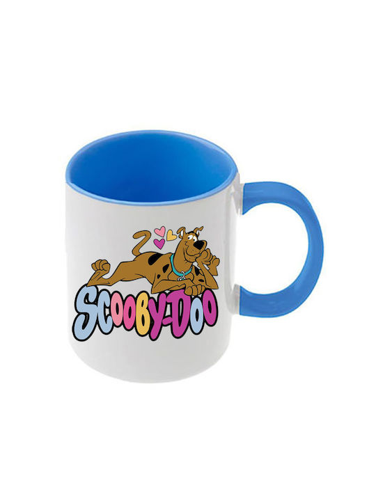 Scooby Doo Mug Blue Handle Interior
