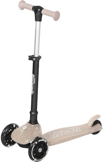 Q Play Kids Scooter Sparkling 3-Wheel for 3+ Years Nude Pink