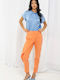 Vanessa Pantaloni Dama Tesatura Tapered Linie Portocalii