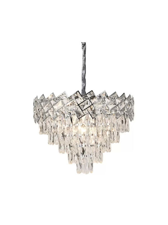 Alista Home Candelabru 8xE27 Ø39cm cu Cristale Transparente AT1CT-IM1P-HT2L-CC800/500CH