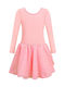 Ballett Leotard Tutu Rock Ballet Tänzer Kostüm Lange Ärmel Rosa 160 Cm