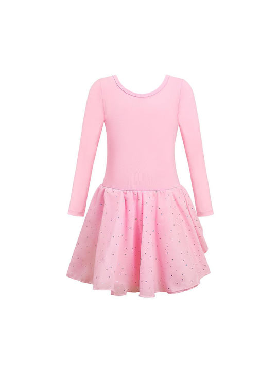 Ballet Leotard Tutu Skirt Ballet Dancer Costume Long Sleeve Pink 160 Cm