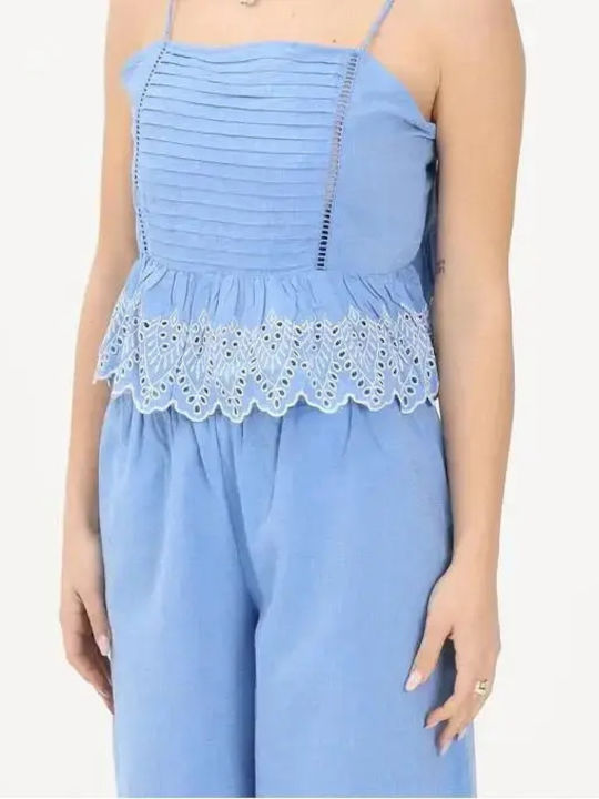Only Bluse Blau Bonnet