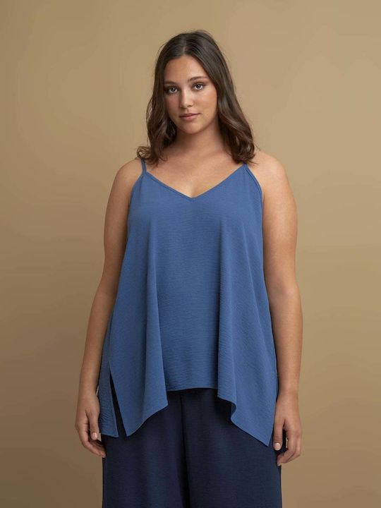 Mat Fashion Damen Bluse Ärmellose mit V-Ausschn...