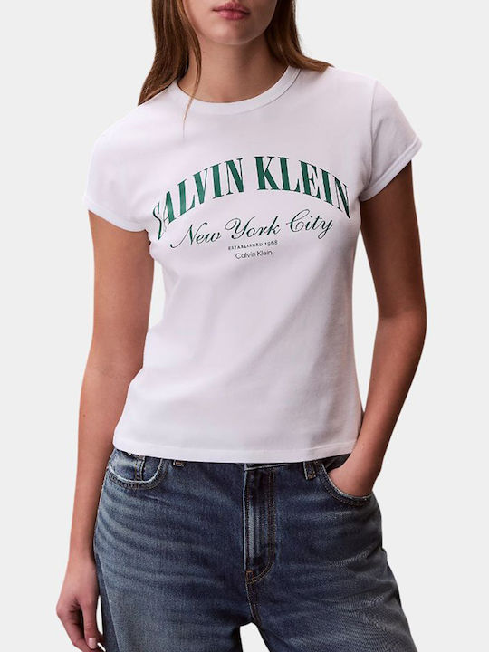 Calvin Klein Graphic Logo Дамска Тениска Бяла