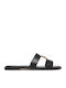 Damen Flache Schwarze Sandalen
