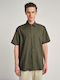 Cămașă Din In Cu Mâneca Scurtă Verde Olive 61-205.055.N0005
