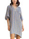 Summer Mini Evening Satin Dress Royal Blue-Gold